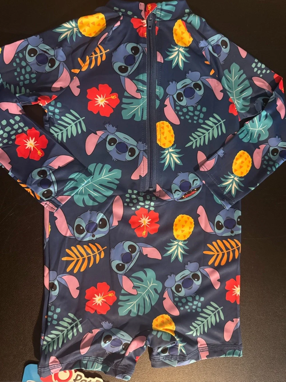 Patpat Disney Stitch Tropical Long Sleeve Rash Guard 12M-18M Swimsuit. New.